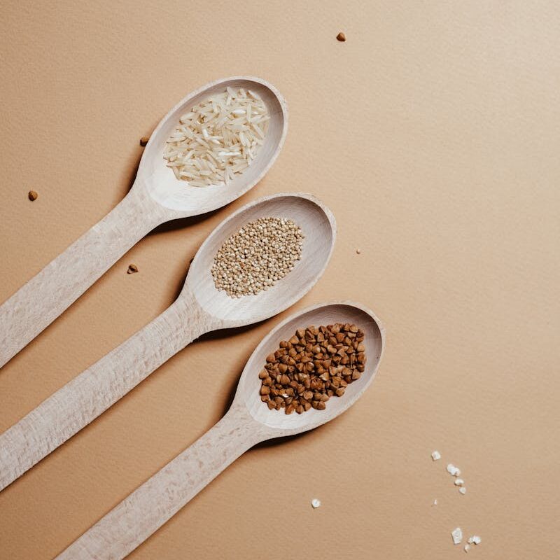 White Wooden Spoon With White Powder